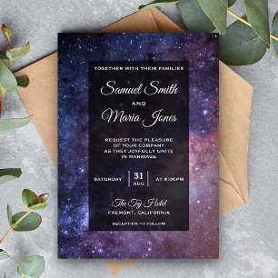 Outer Space Universe Galaxy Wedding Invitation