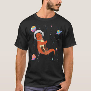 Outer Space Wildlife Giant Otter Astronaut Animal T-Shirt