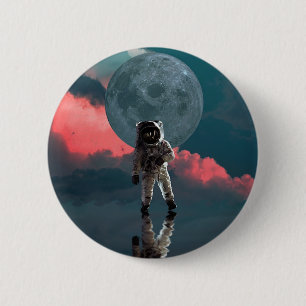 Outerspace Astronaut Art Space Suit Clipart 6 Cm Round Badge
