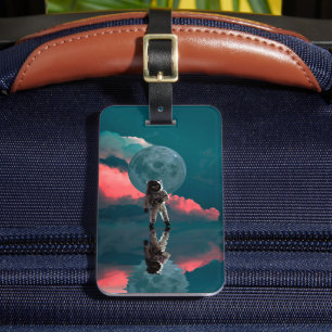 Outerspace Astronaut Art Space Suit Clipart Poste Luggage Tag