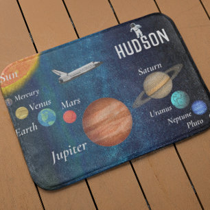 Outerspace Solar System Astronaut Spaceship Bath Mat
