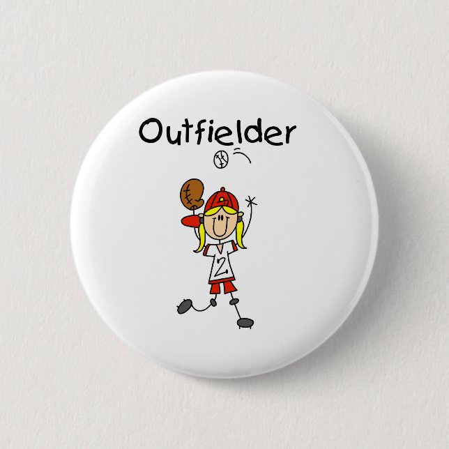 Outfielder-Girl 6 Cm Round Badge (Front)