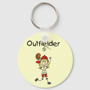 Outfielder-Girl Baseball Tshirts and Gifts Key Ring