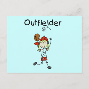 Outfielder-Girl Baseball Tshirts and Gifts Postcard
