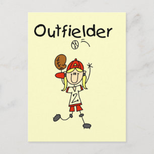 Outfielder-Girl Baseball Tshirts and Gifts Postcard