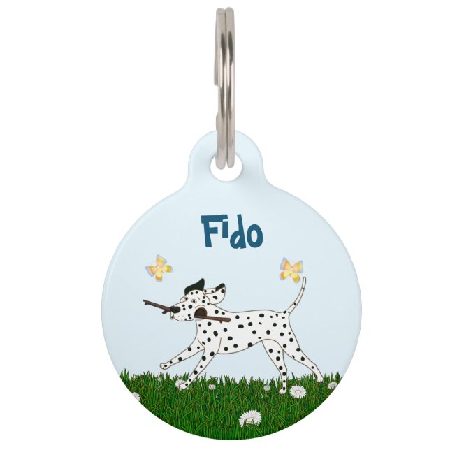 Outgoing Dalmatian Dog Lover Pet Tag (Front)