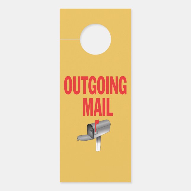 Outgoing Mail sign for postal pickup (Front)
