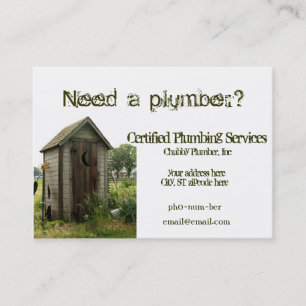 Outhouse Chubby Business Cards for plumber