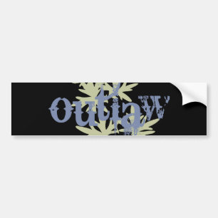 Outlaw & Green Leaf Bumper Sticker