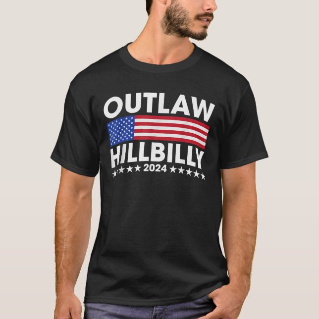 Outlaw Hillbilly 2024 Barbed Wire Western T-Shirt (Front)