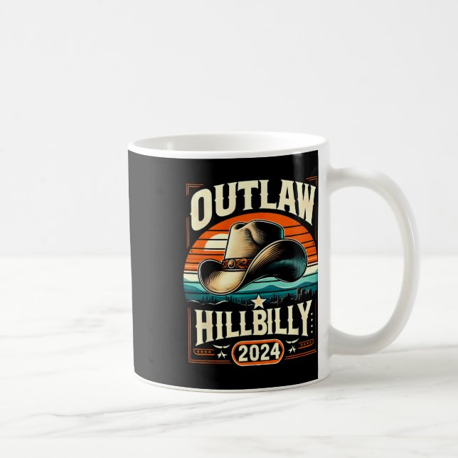 Outlaw Hillbilly 2024 Us Election Day Cowboy Hat  Coffee Mug (Right)