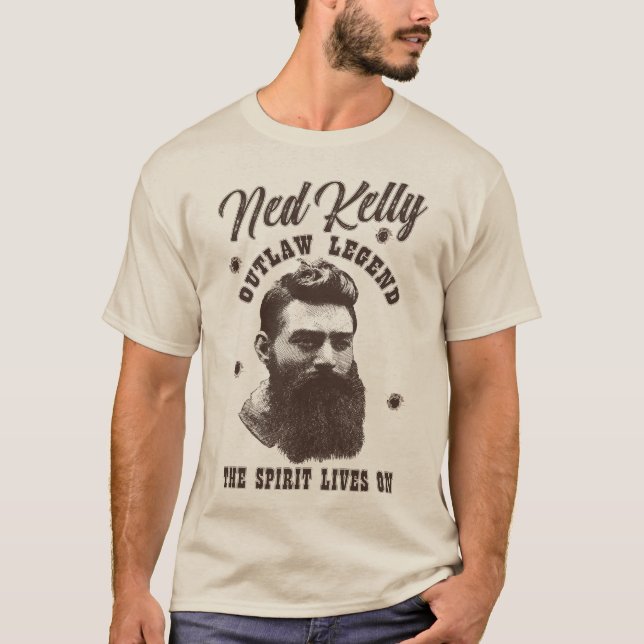 Outlaw Legend - Ned Kelly - Australia Bushranger T T-Shirt (Front)