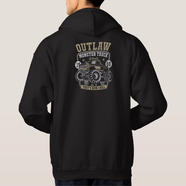 Outlaw Monster Truck That’s How I Roll Mens   Hoodie (Back)