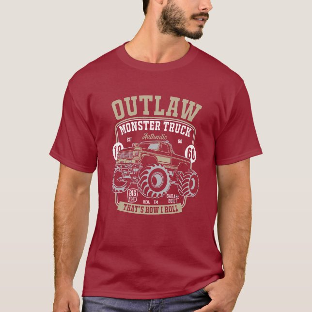 Outlaw Monster Truck That’s How I Roll Mens  T-Shi T-Shirt (Front)