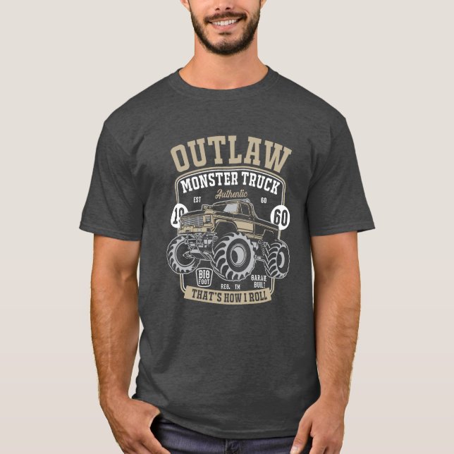 Outlaw Monster Truck That’s How I Roll Mens  T-Shi T-Shirt (Front)