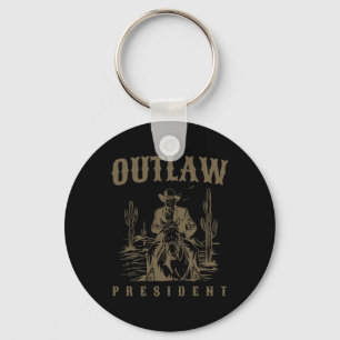Outlaw President Trump Cowboy Trump Convicted Felo Key Ring