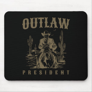 Outlaw President Trump Cowboy Trump Convicted Felo Mouse Pad