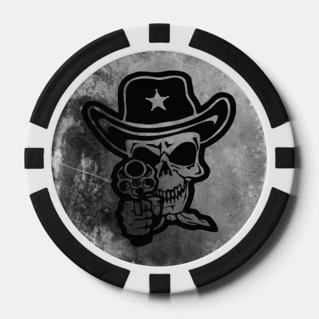 Outlaw Sherif Skull Poker Collection Chips (Front)