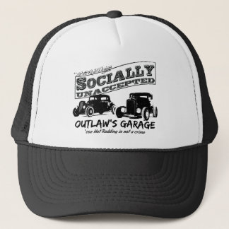 Outlaw's Garage. Socially unaccepted Hot Rods Trucker Hat