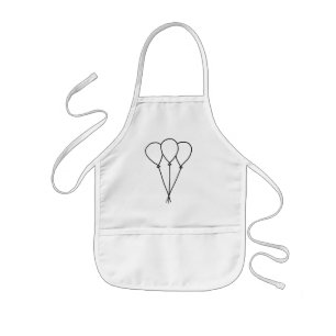 Outline art drawing, 3 Balloons colouring aprons