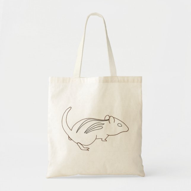 Outline Art  Drawing- chipmunk, canvas bags (Front)
