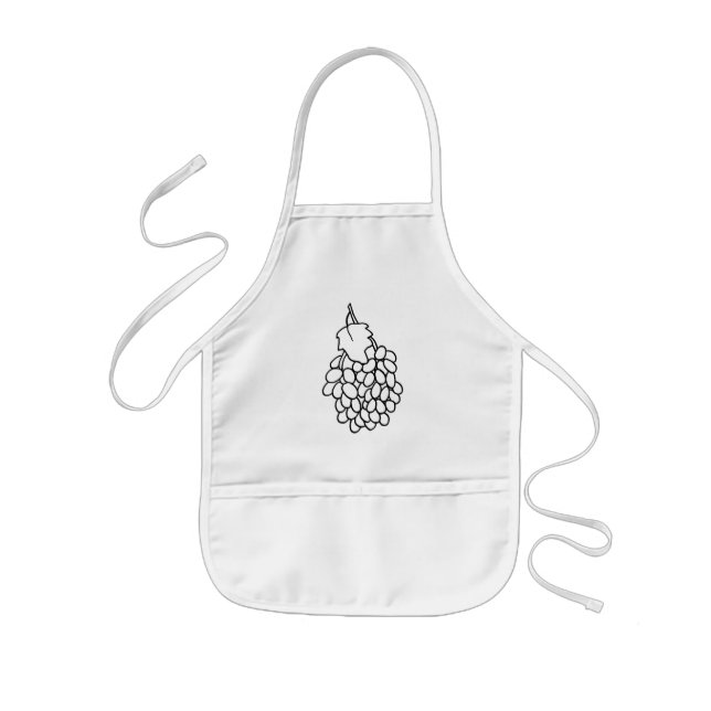 Outline art drawing, grapes colouring aprons (Front)