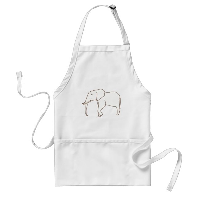Outline Art  Drawing of an elephant, aprons (Front)
