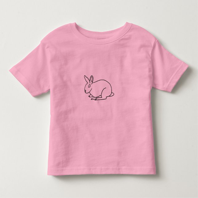 Outline art, drawing of rabbit colouring shirts (Front)