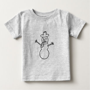 Outline Art Drawing - Snowman colouring shirt