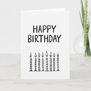 Outline Candle Birthday Card