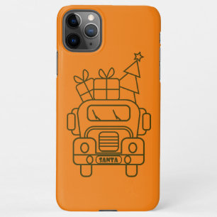 Outline Christmas truck Santa car front view iPhone 11Pro Max Case