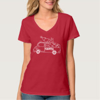 Outline Christmas truck Santa car side view