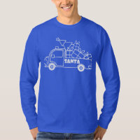 Outline Christmas truck Santa car side view