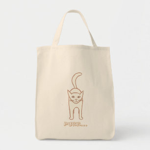 Outline drawing, Standing Cat  Purr canvas bags