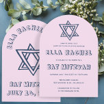 OUTLINE LETTERS STAR Arch Custom Bat Mitzvah Invitation<br><div class="desc">Perfect card to announce a bar or bat mitzvah! Hand made art for you with star of david on the front and back side! FULLY CUSTOMIZABLE! Click on “Personalise” above to edit the text. Click "edit using design tool" to adjust the fonts, colours and placements and to delete the back...</div>