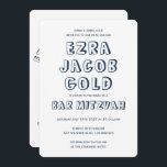 OUTLINE LETTERS STAR OF DAVID Custom Bar Mitzvah Invitation<br><div class="desc">Perfect card to announce a bar or bat mitzvah! Hand made art for you with star of david on the front and back side! FULLY CUSTOMIZABLE! Click on “Personalise” above to edit the text. Click "edit using design tool" to adjust the fonts, colours and placements and to delete the back...</div>