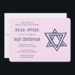 OUTLINE LETTERS STAR OF DAVID Custom Bat Mitzvah Invitation<br><div class="desc">Perfect card to announce a bar or bat mitzvah! Hand made art for you with star of david on the front and back side! FULLY CUSTOMIZABLE! Click on “Personalise” above to edit the text. Click "edit using design tool" to adjust the fonts, colours and placements and to delete the back...</div>