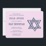 OUTLINE LETTERS STAR OF DAVID Custom Bat Mitzvah Invitation<br><div class="desc">Perfect card to announce a bar or bat mitzvah! Hand made art for you with star of david on the front and back side! FULLY CUSTOMIZABLE! Click on “Personalise” above to edit the text. Click "edit using design tool" to adjust the fonts, colours and placements and to delete the back...</div>
