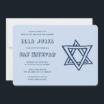 OUTLINE LETTERS STAR OF DAVID Custom Bat Mitzvah Invitation<br><div class="desc">Perfect card to announce a bar or bat mitzvah! Hand made art for you with star of david on the front and back side! FULLY CUSTOMIZABLE! Click on “Personalise” above to edit the text. Click "edit using design tool" to adjust the fonts, colours and placements and to delete the back...</div>