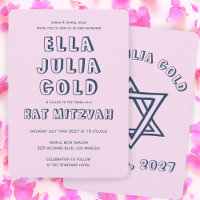 OUTLINE LETTERS STAR OF DAVID Custom Bat Mitzvah