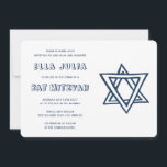 OUTLINE LETTERS STAR OF DAVID Custom Bat Mitzvah Invitation<br><div class="desc">Perfect card to announce a bar or bat mitzvah! Hand made art for you with star of david on the front and back side! FULLY CUSTOMIZABLE! Click on “Personalise” above to edit the text. Click "edit using design tool" to adjust the fonts, colours and placements and to delete the back...</div>