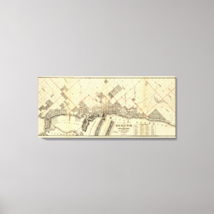 Outline Map of Duluth and Suburbs Canvas Print