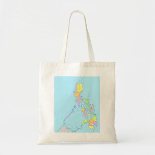 Outline map of the Philippines with colors Tote Bag