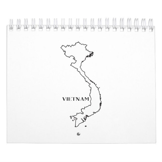 Outline Map Of Vietnam Calendar (Cover)