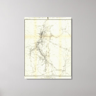 Outline Map of Washoe District Canvas Print