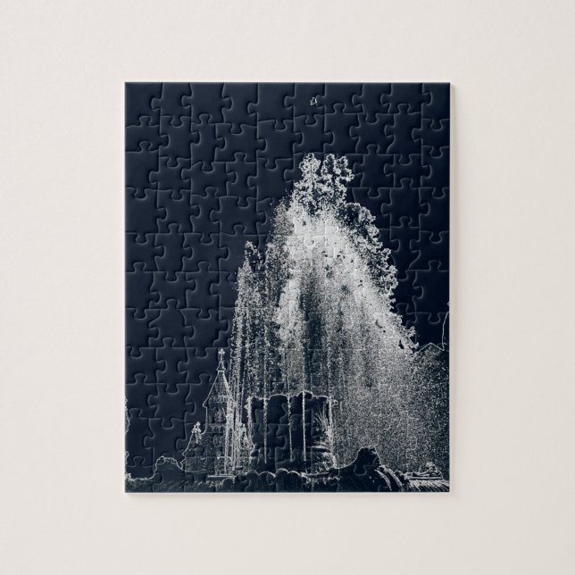 outline of a blue night jigsaw puzzle (Vertical)