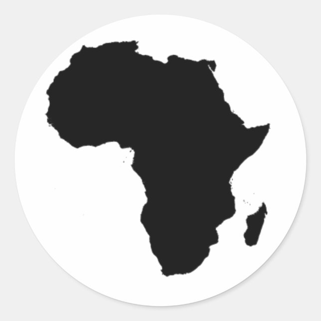 Outline of Africa Classic Round Sticker (Front)