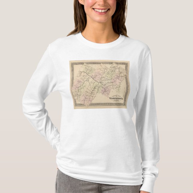 Outline plan of Washington County in Vermont T-Shirt (Front)