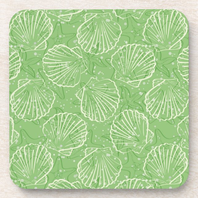 Outline seashells coaster (Front)