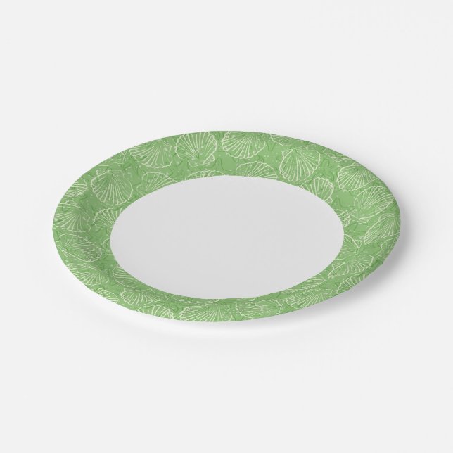 Outline seashells paper plate (Angled)